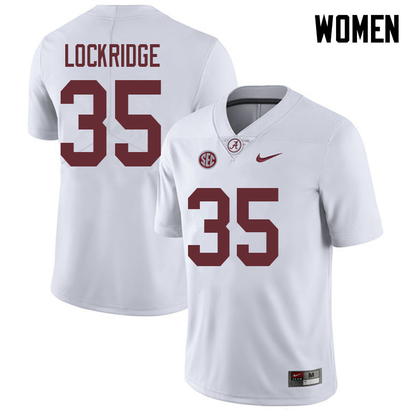 Women #35 De'Marquise Lockridge Alabama Crimson Tide College Football Jerseys Sale-White